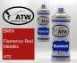 Preview: BMW, Flamenco Red Metallic, 470: 400ml Sprühdose + 400ml Klarlack - Set, von ATW Autoteile West.